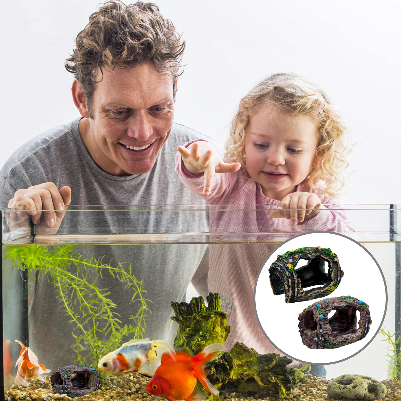 Acuario para pecera, cubo Artificial con agujero, adornos de resina, accesorios de paisajismo para pecera, decoración de acuario, Backgr