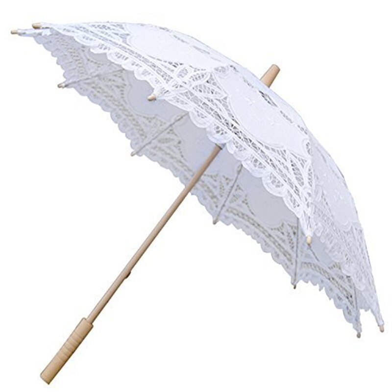 Yo cho mireasa nunta umbrela dantela alba umbrela de soare broderie manuala accesorii foto accesorii decor