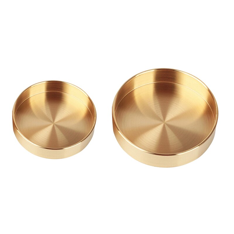 Scandinavische Stijl Retro Opbergvak Goud Verdikte Koperen Plaat Ronde Metalen Gerecht Sieraden Comstics Opslag Decoratieve Ornament: Licht Groen / 10cm