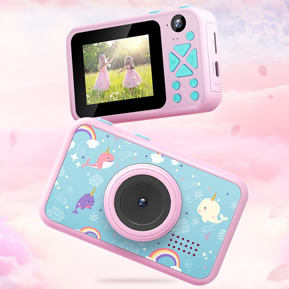 Videocamera con schermo HD 1080P fotocamera per bambini a doppio scatto anteriore posteriore impermeabile portatile per ragazze ragazzi fotografia per bambini