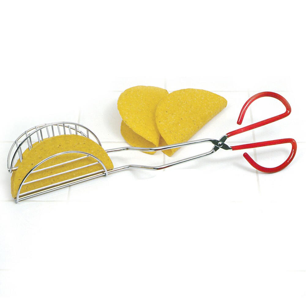 Pinces à pommes de terre support à tacos acier inoxydable Tortilla friteuse pinces argent cuisine Restaurant outils