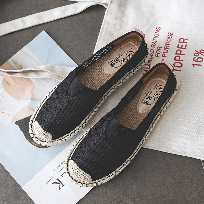 Women Summer Leather Weave Flat Shoes