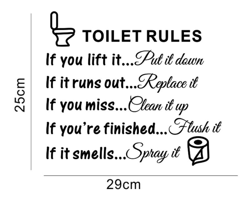 Diy Wc Regels Badkamer Wc Muursticker Vinyl Art Decals Home Decoratie