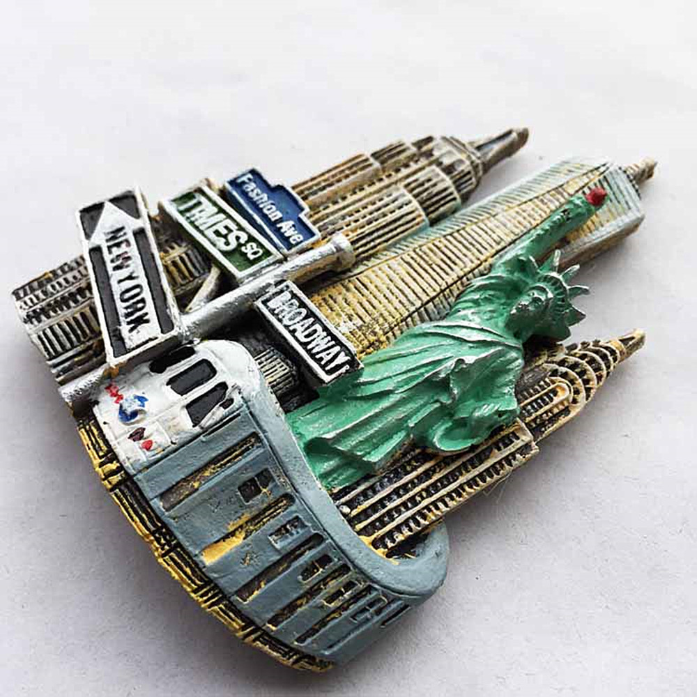 York USA 3D Fridge Magnets Tourism Souvenir Refrigerator Magnetic Sticker Collection Handicraft