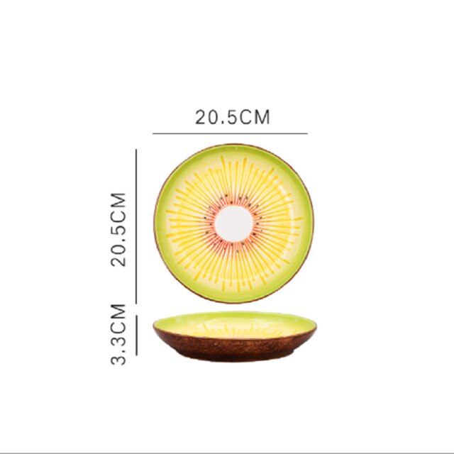 Frugtformet keramisk salattallerken søde husholdningsretter snackretter med uoverskuelig pålydende værdi sød at eksplodere tallerken: Kiwi