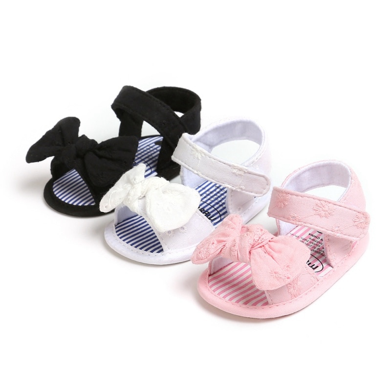 Summer Baby Girls Shoes Breathable Anti-Slip Bow Sandals Toddler Girl Soft Soled First Walkers Shoes 0-18M