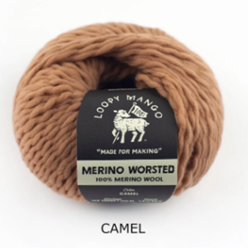 Loopy Mango merino worsted Yarn 100% Merino Wool Yarn soft and warm Handknitting Yarn: camel