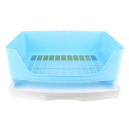 1PC Pet Rabbit Portable Drawer Toilet Litter Tray Pad Holder Training Mesh Box Case Pets Set Accessories: Blue