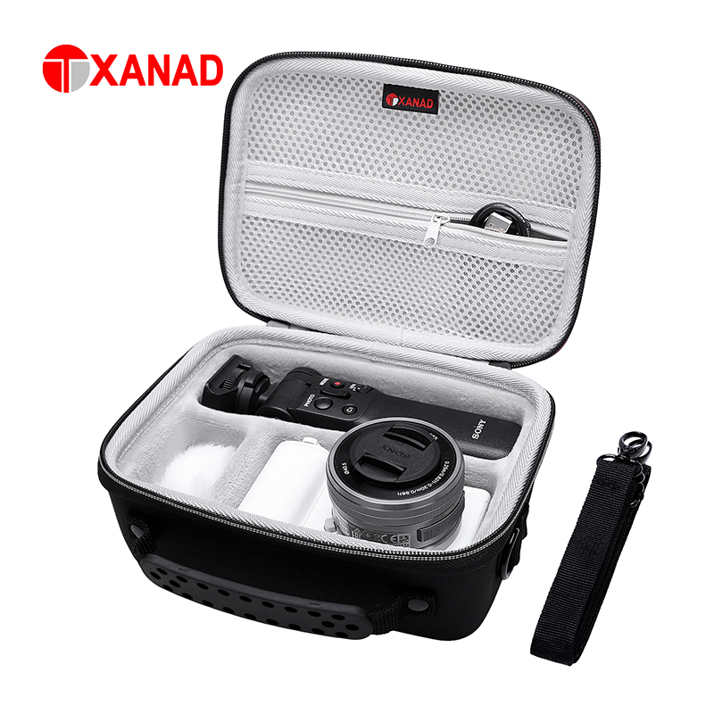 XANAD EVA Hard Case do aparatu Sony Alpha ZV E10 Pasuje do zestawu akcesoriów Vlogger Statyw i mikrofon Torba do przechowywania (tylko torba)