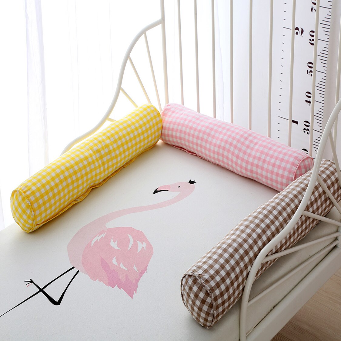 Paraurti per bambini cuscino lungo protezione del letto Plaid in cotone tondo interno cuscino per il corpo per bambini cuscino per cuscino Set di biancheria da letto decorazioni per la camera