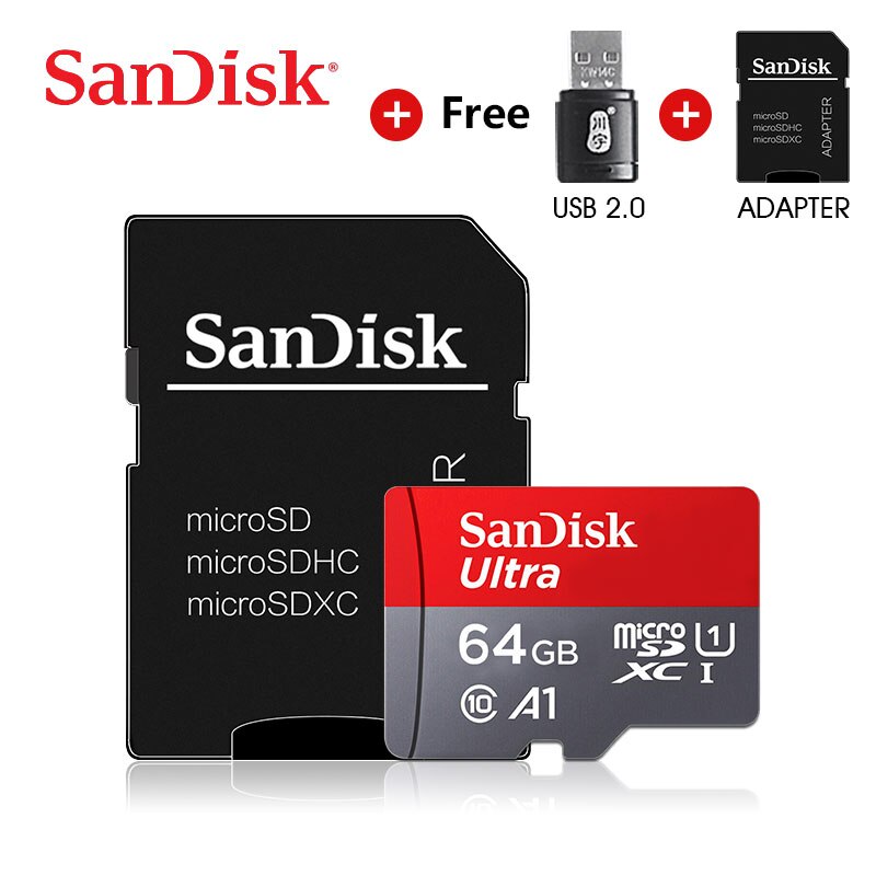 Carte Micro SD SanDisk originale 200GB 128GB 32GB 64GB 16GB carte mémoire Ultra classe 10 cartes Flash microSD mini carte pour téléphone