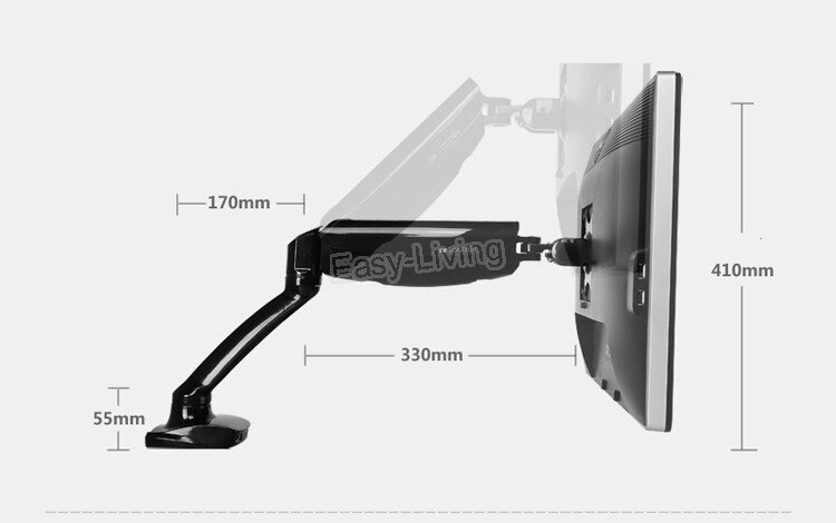 Gasveer Full Motion Desktop 10 &quot;-27&quot; Lcd Monitor Houder Led Computer Arm Mount Met 2 Usb poort Laden 5-10kgs DLB502-H