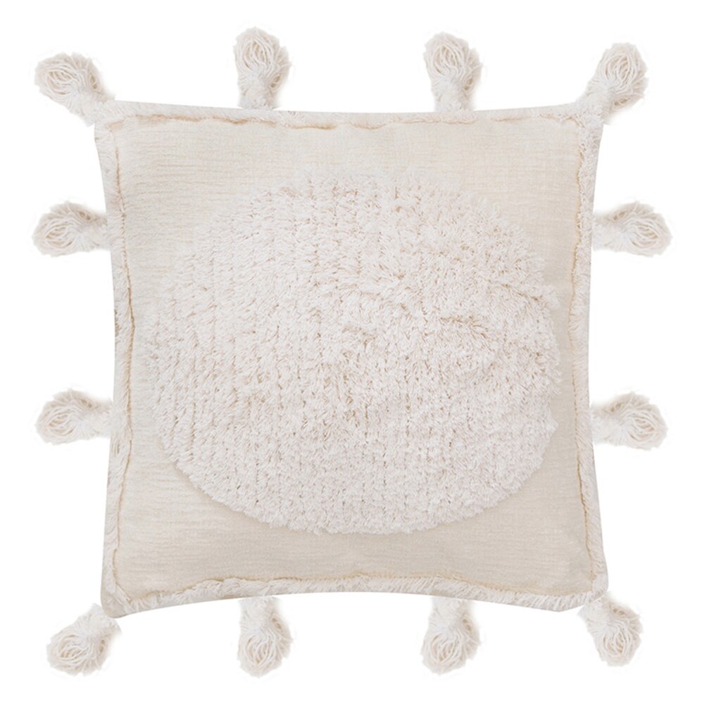 Boho stil handgjort kuddfodral plysch blå diamant med söt cirkel marockansk färgglada kuddfodral 45 x 45cm hem dekorativa: 2