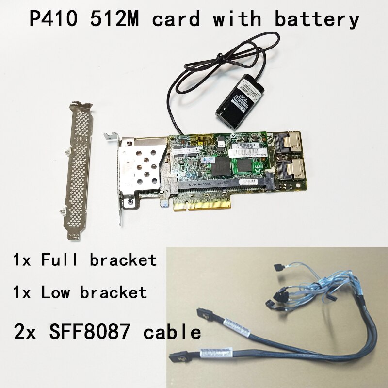 Tarjeta controladora de matriz SAS P410 RAID, 462919-001, 013233-001, 6Gb, PCI-E, con batería de 512M de RAM