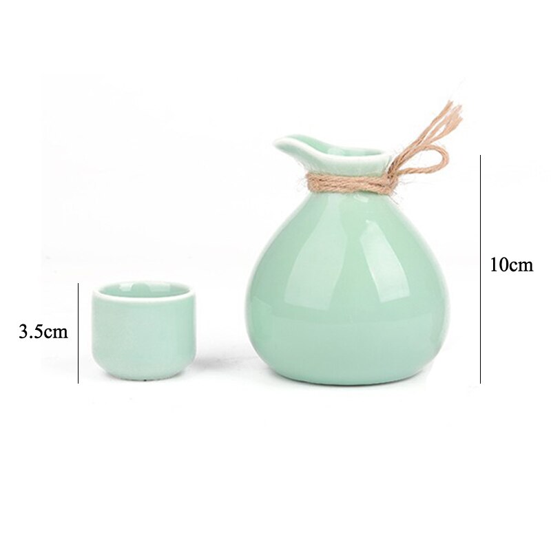 1 kruka  of 2 koppar vintage keramik sake kruka muggar set flagon sprit kopp sprit koppar set japansk sake vin set