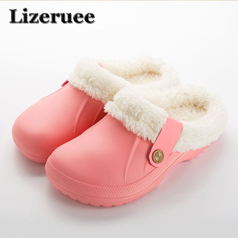 Winter Warm Slippers Mannen Indoor Schoenen Katoen Pantoffels Casual Crocus Klompen Met Bont Fleece Voering Huis Vloer Slippers KS250