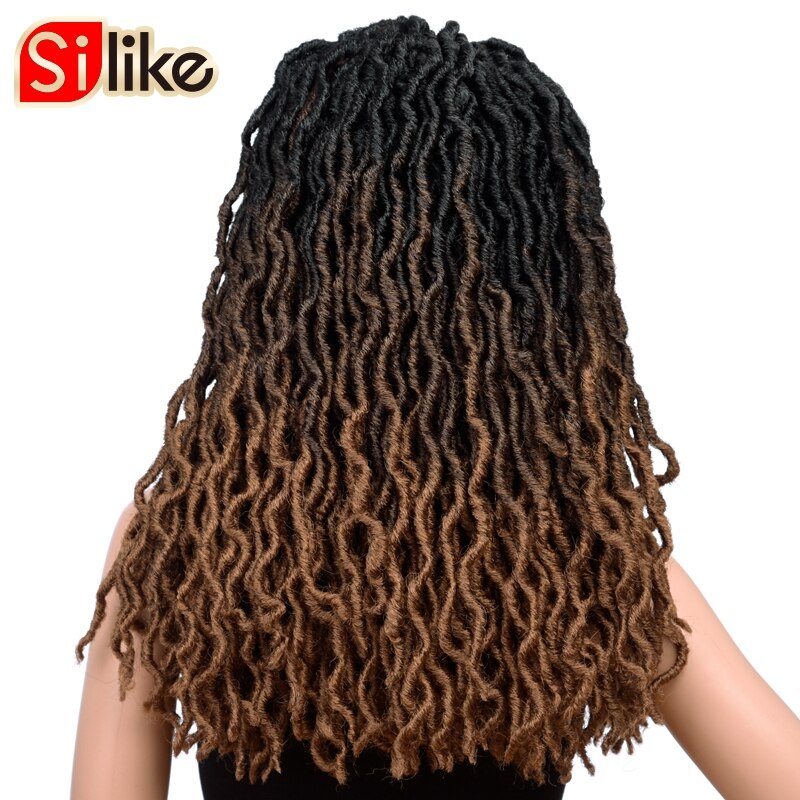 Silike 20inch Goddess Faux Locs Crochet Braids 24 Roots Wave Synthetic Crochet Braiding Hair Extensions For Black Women