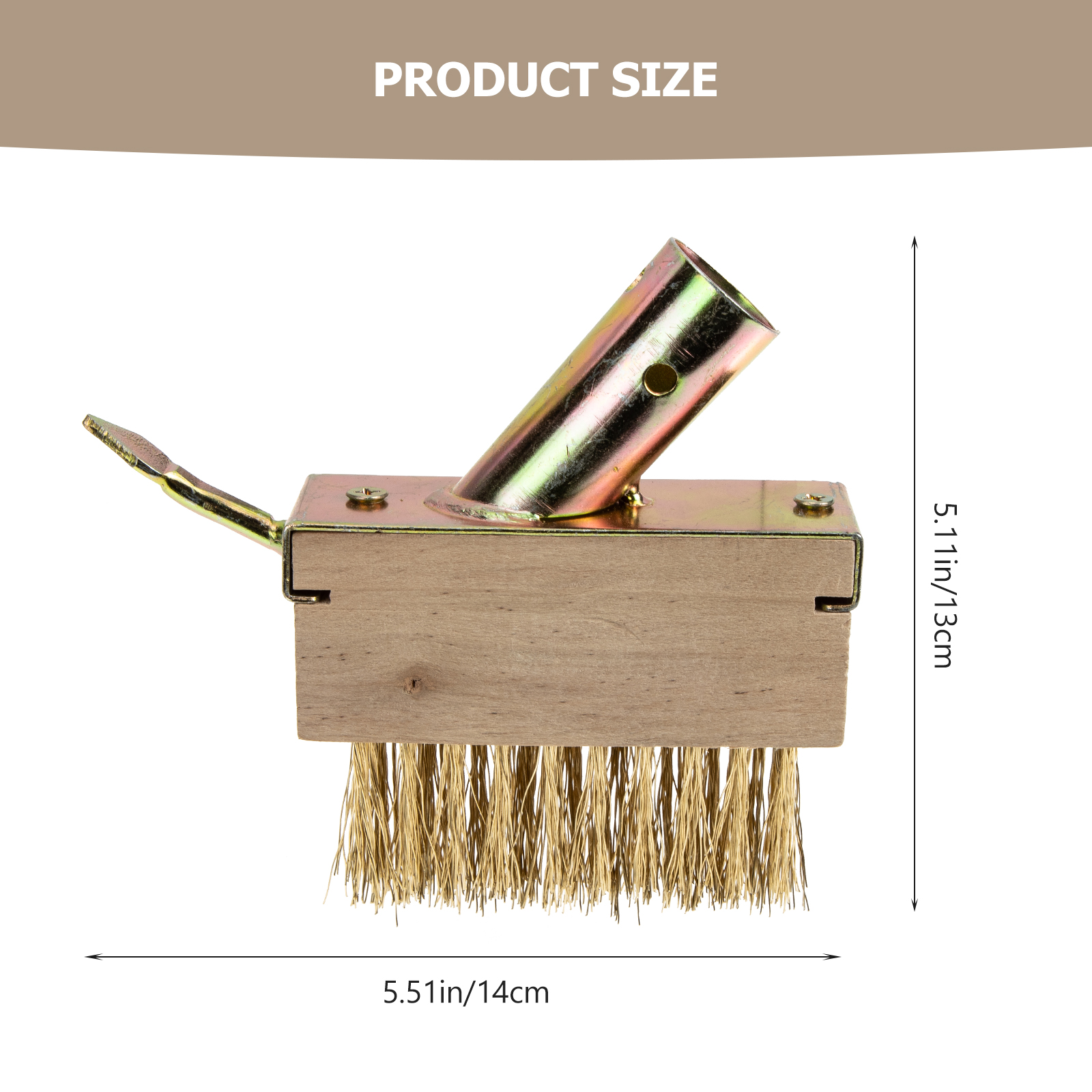 Steel Wire Weeding Brush with Scraper Moss Removal Deck Crevice Cleaning Tool