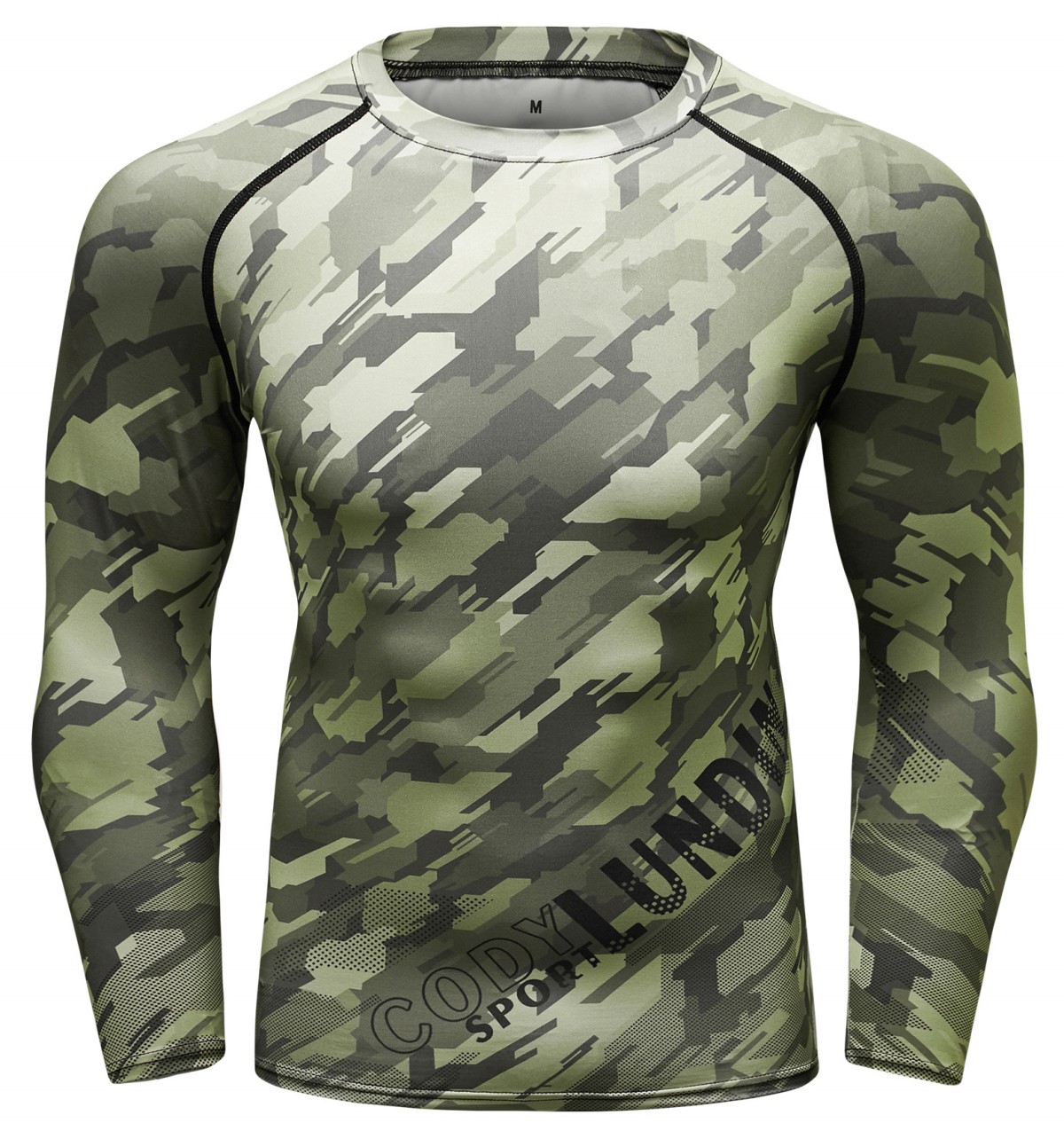 Rode Pluim 3D Mannelijke Compressie Fitness Lange Mouwen T-shirts Mannen Camouflage Digitale Printing Running Close Shirt