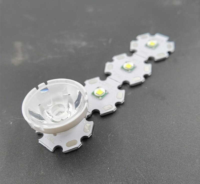 Lente reflectora LED colimador, 15, 30, 45, 60 grados, 21mm, para Cree T6 U2 XML XM-L LED