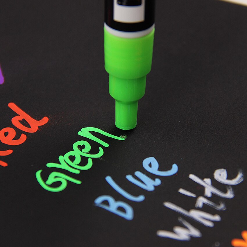 8 Colours Highlighter Pen 3mm Liquid Chalk Fluorescent Neon Marker LED Glass board Art Marker Pens Office Supplies 1PC