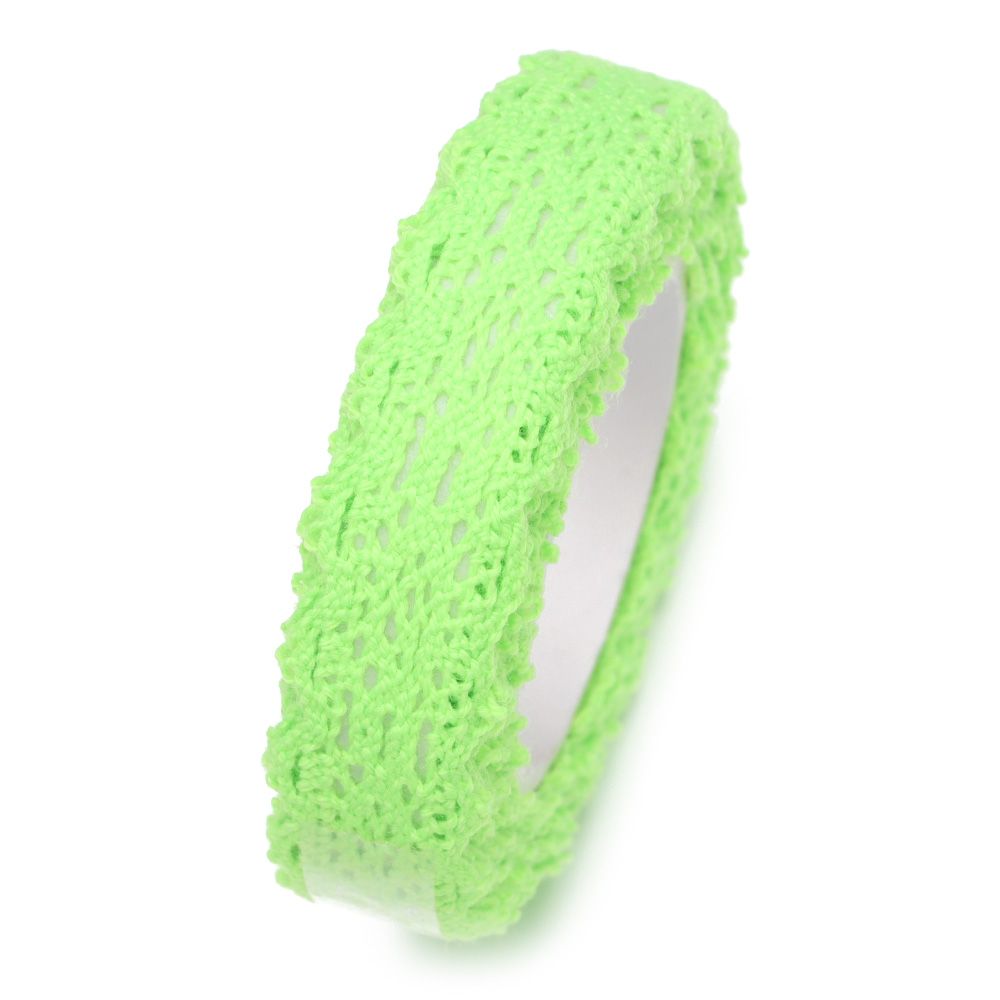 1 rolka kwiat taśma maskująca rolka do czyszczenia ubrań gumowa koronka rolka Scrapbooking naklejka samoprzylepna DIY rzemiosło Album dekoracyjny przyklejony: 1.5cm green