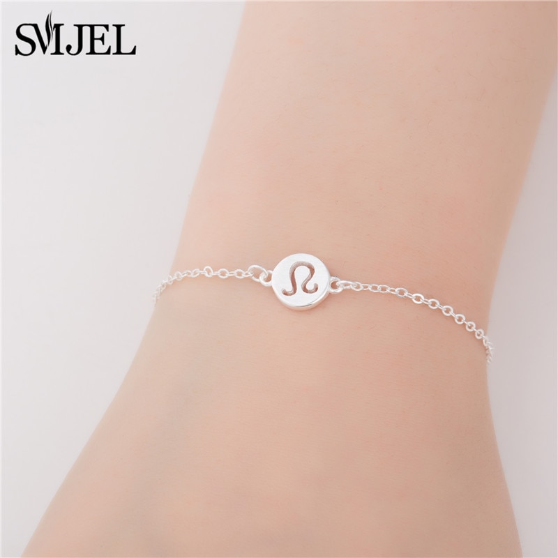 SMJEL Personalize 12 Constellation Zodiac Sign Bracelets for Women Girl Cancer Leo Virgo Libra Women Men Jewelry pulsera mujer