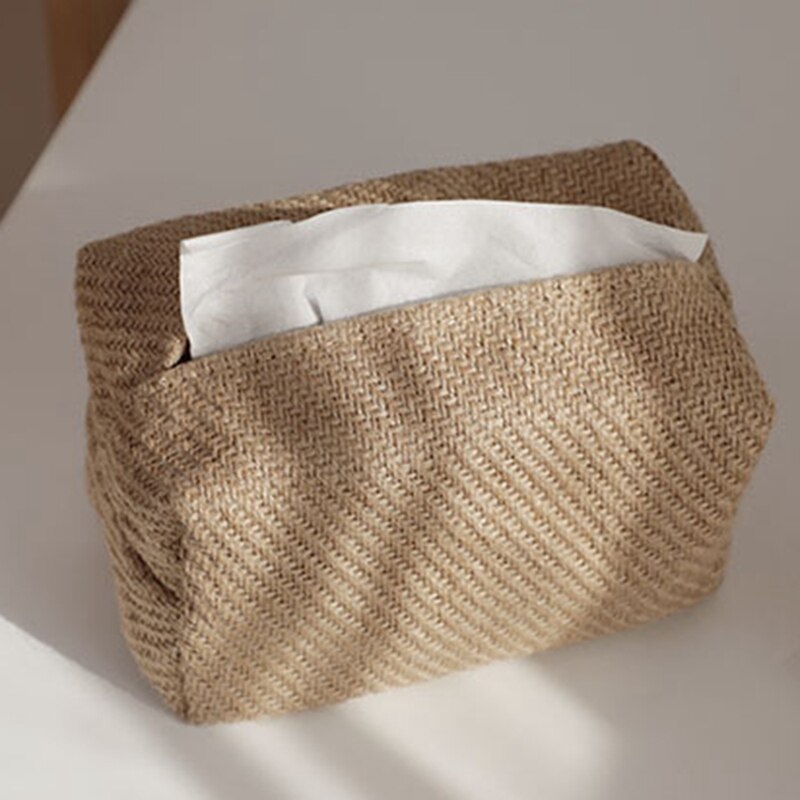 Linnen Stof Tissue Case Cover Box Houder Rechthoek Container Thuis Servet Papers Bag Pouch Chic Tafel Woondecoratie