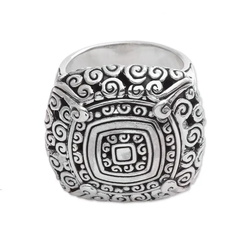 FDLK Retro Style Women Ring Zinc Alloy To Create A Palace Pattern Ring Wedding Party Jewelry