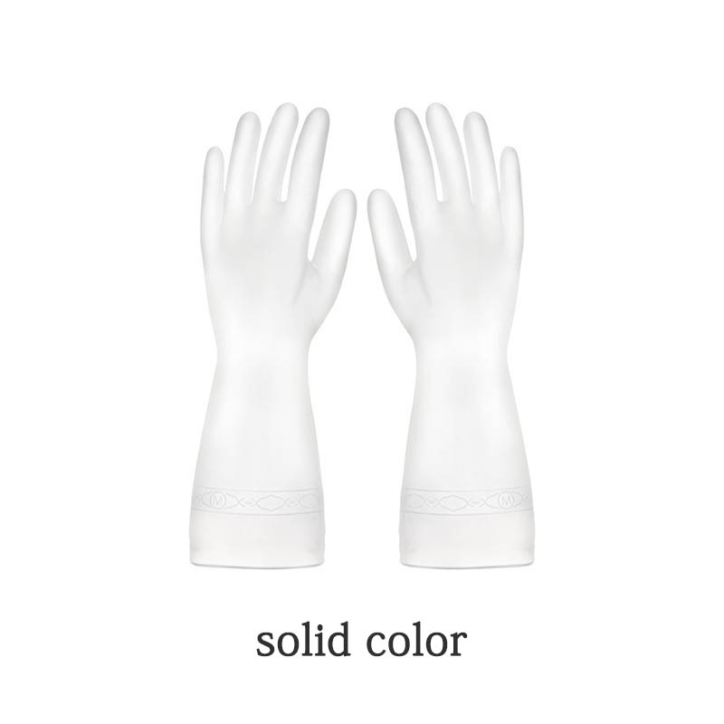 1 Pair Waterproof Household Cleaning Tools Cleaning Glove Kitchen Silicone Dish Washing Gloves Portable Garden Cleaning Gloves: solid color / L