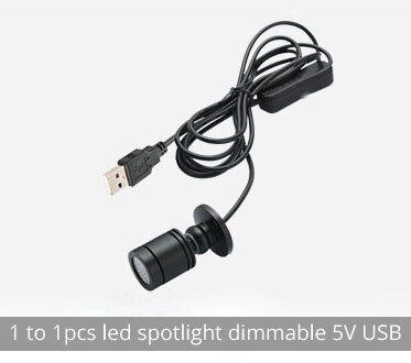 Mini Led Spot Downlight 1W 5V Usb Dimbare Spotlight Model Display Wijn Kast Kleine Mini Teller Hand-run Tentoonstelling Case: 1 Black 5V USB / Pure White 6000K