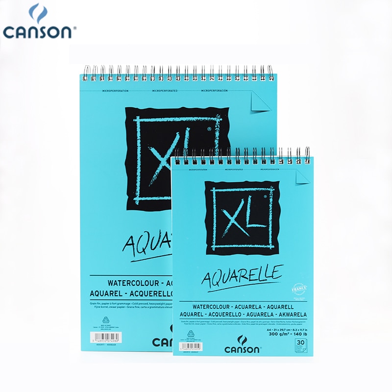 Canson Xl Aquarel Papier Boek Aquarelle Coil Boek 30 Vellen 300G Schetsen Gouache Acryl Schilderen
