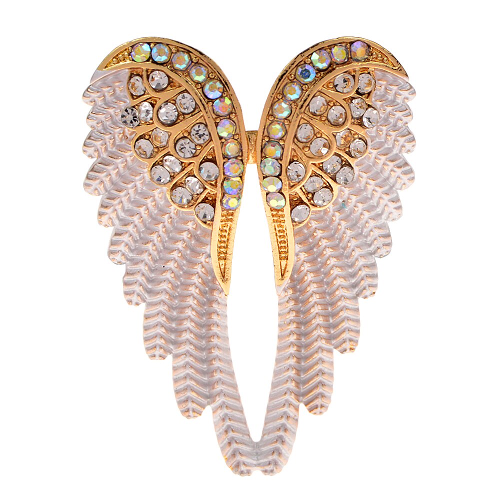 CINDY XIANG – broches d'aile en strass pour femmes, magnifique bijou d'ange disponible en 4 couleurs, de mariage et d'anniversaire