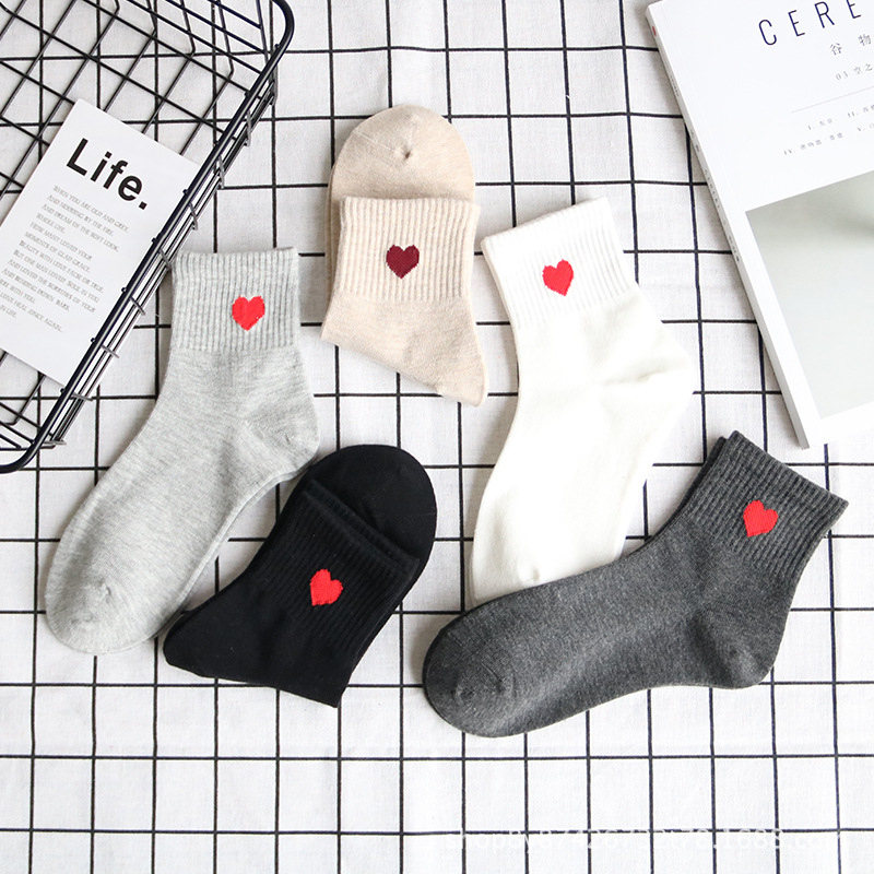 Women Socks Love Heart Cute Female Short Sock Kawaii Cotton Summer Autumn Girls Sock Meias Ankle Sox Calcetines Mujer Girls