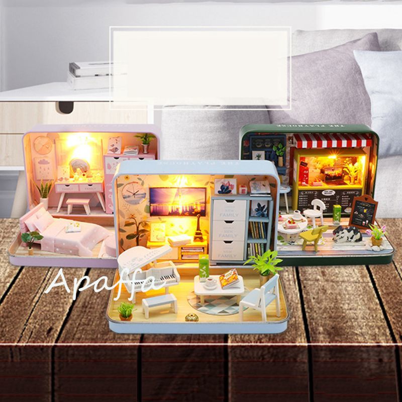 CUTE ROOM Doll House Furnitures Box Theatre DIY Model Miniatures Wooden Dollhouse Toys For Children Countryside Notes