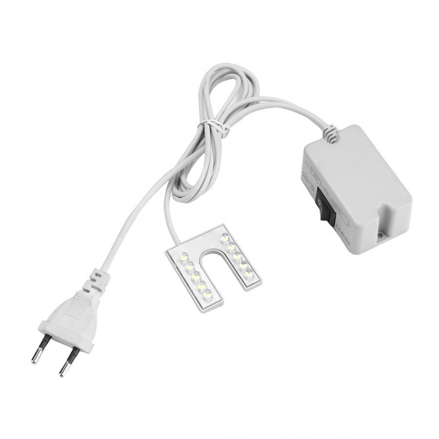 Werkende zwanenhals led-lamp flexibele zwanenhals met magnetische voet voor naaimachine 110-265v eu-stekker