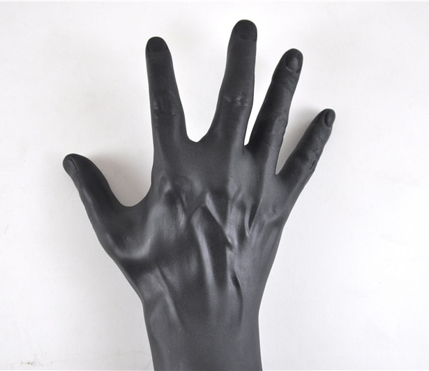 Liglamour gants de présentation pour hommes | Mannequin, mains bras, gants à cinq doigts écartés, matériel souple et Flexible, modèle noir, main 1 pièce