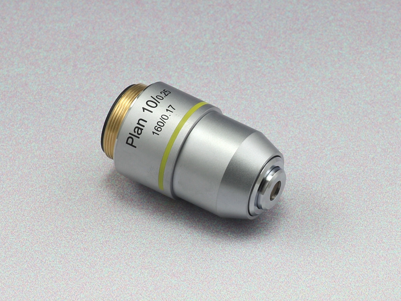 Lente objetivo de plan de microscopio biológico 4X 10X 20X 40X 60X 100X RMS Rosca 160/0,17: Oro