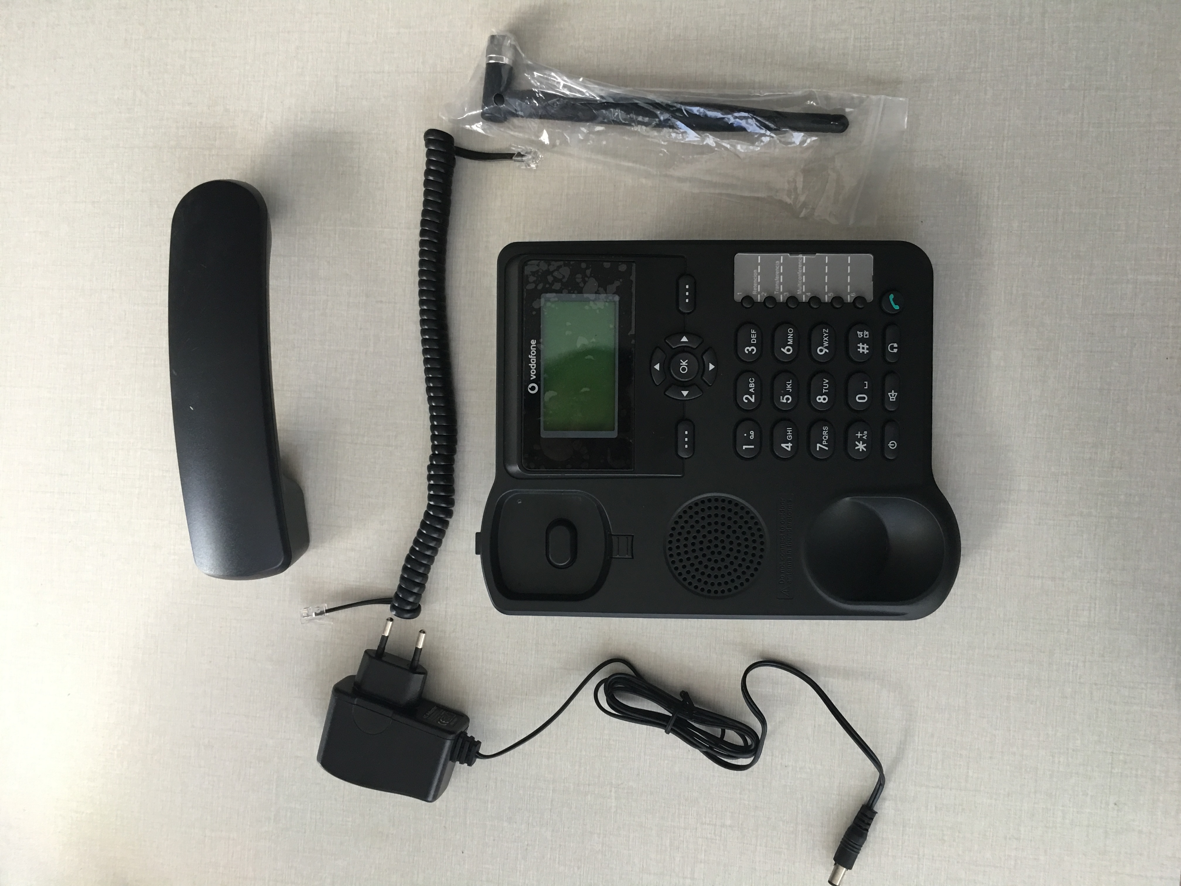 Teléfono fijo inalámbrico GSM 850/900/1800/1900MHz WCDMA 900/2100Mhz, compatible con tarjeta SIM, color negro