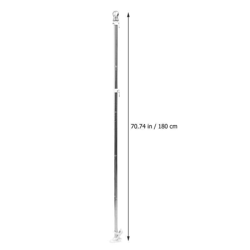 6pcs 1.8m Telescopic Flag Pole Flagpole Guide Banner Flag Pole Set Stainless Steel Flagpole With Bracket And Buckles