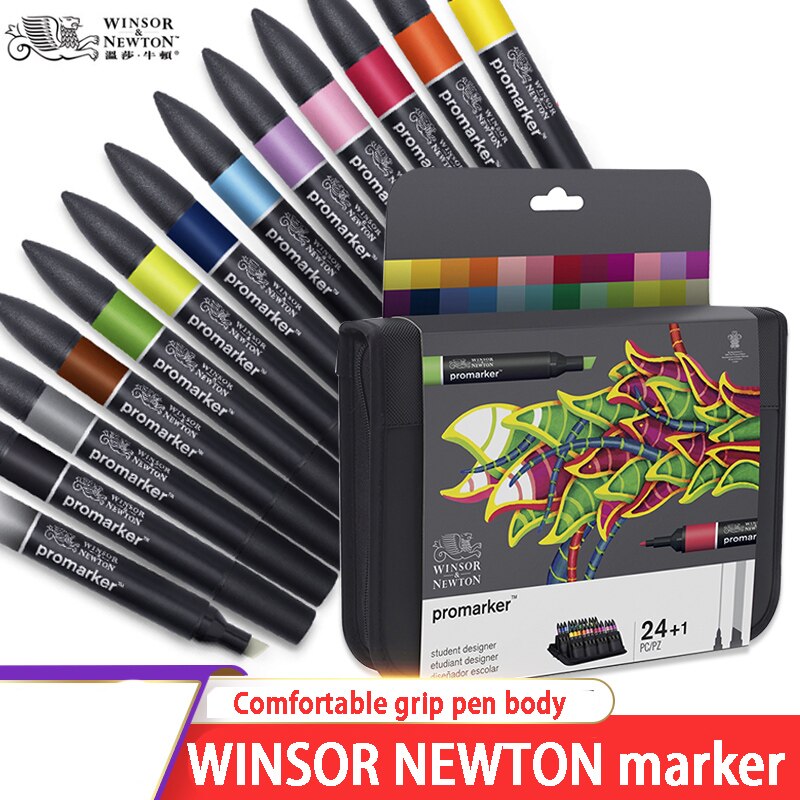 WINSOR &amp; NEWTON Promarker 6/12/24/48/96 Colors Set Twin/ Double Tip Alcohol Based Marker Pens Pro Marker For Artists