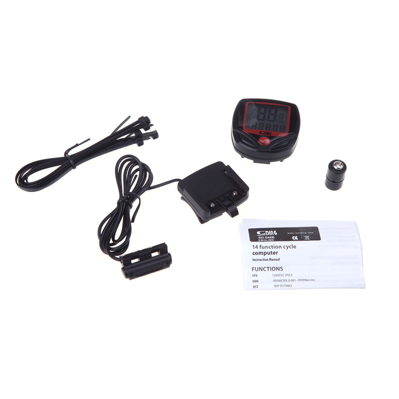 14 Functions Waterproof LED Sunding SD-548B Wired Bike Bicycle Computer Cycling Odometer Speedometer