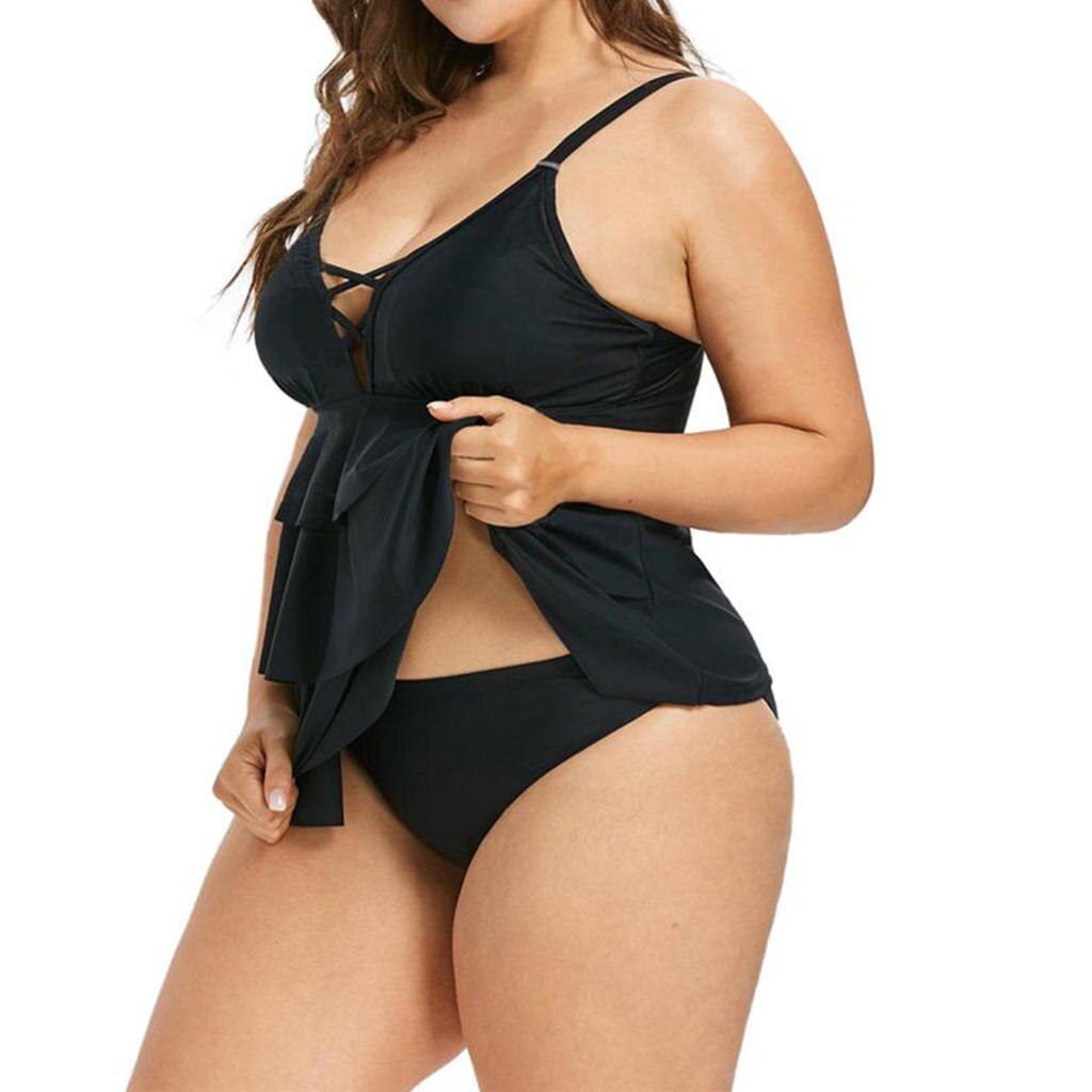 Femmes Deux Pièces Tankini Haut Bas Culotte Maillot de Bain Maillots De Bain Grande Taille