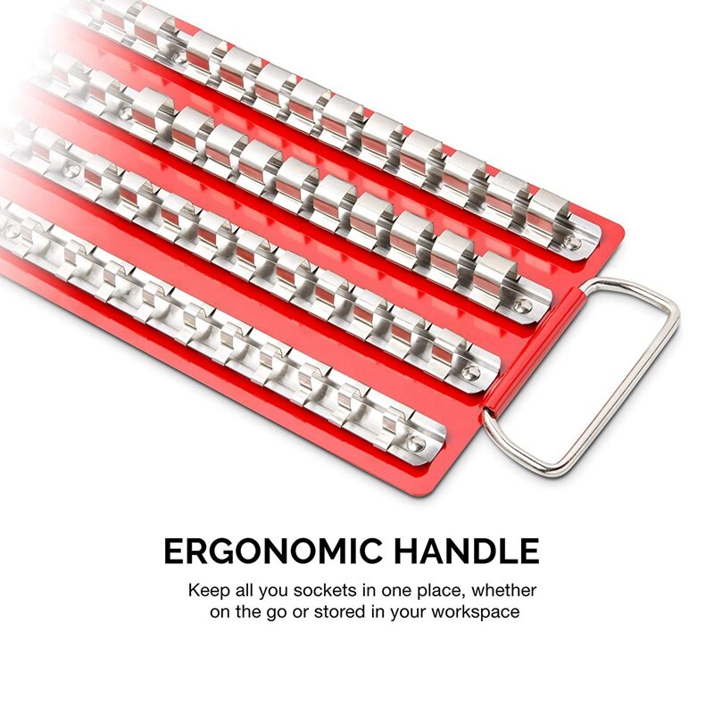 80Pc support de plateau de prise 1/4 pouces, 3/8 pouces, 1/2 pouces organisateur de jeu d'outils de Rail de rupture