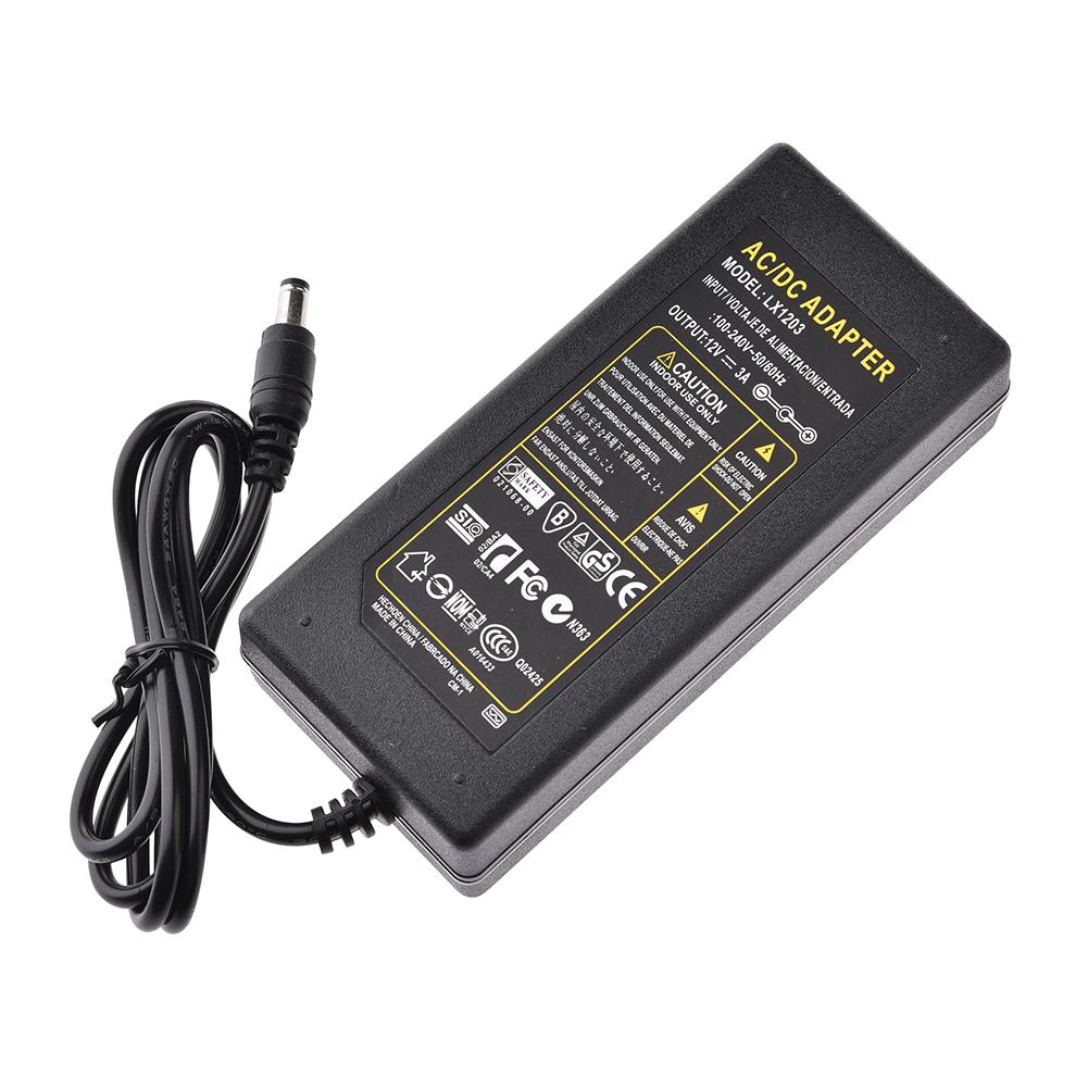 12v led driver schakelaar voeding adapter  dc12v universele adapter 3a 5a 6a 110v 220v naar  dc 12v volt power voor led strip: 3a