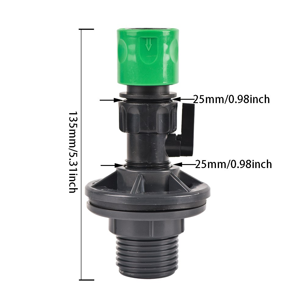 1/2 3/4 Zoll PVC Zapfen Regenfass Wasserhahn Ventil Bausatz mit Schottverschraubung und Schlauchadapter, für Aquarien, Wassertanks, Schwimmbecken: Lavendel