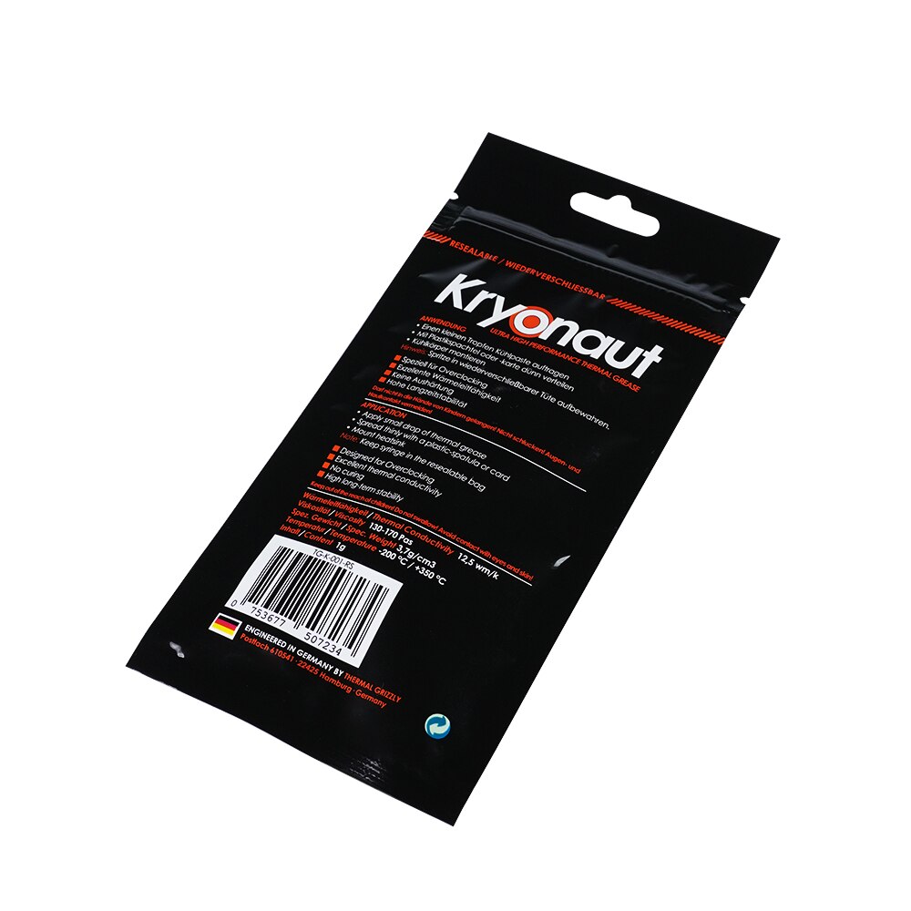 Thermal Grizzly Kryonaut Paste Cooler Grease 12.5W/m.k Cooled Conductive Heatsink Plaster With/No Certificate 2 Editions