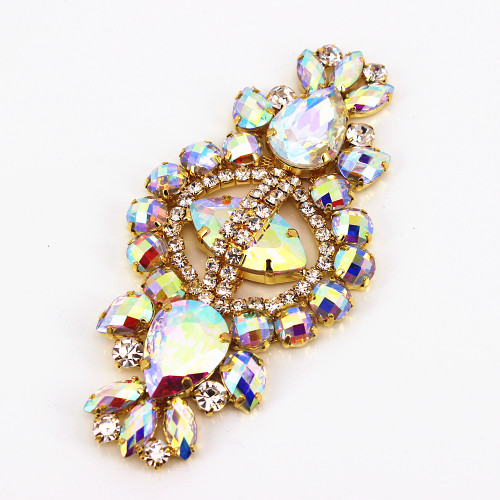 12*5.8 cm bandeau de mariée strass Applique pour wedidng robe sac décorations or mariage ceinture ceinture strass vert appliques: white AB applique