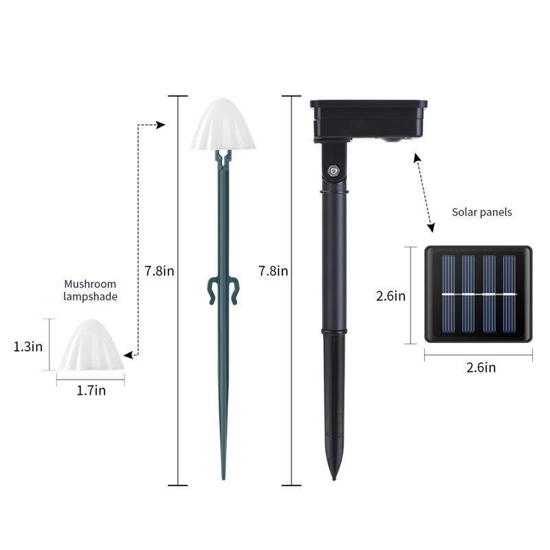 Luz LED Solar para exteriores, Luces de decoración de jardín con forma de seta, impermeables IP66, guirnalda de luces navideñas para jardín, luz de hadas de celda Solar