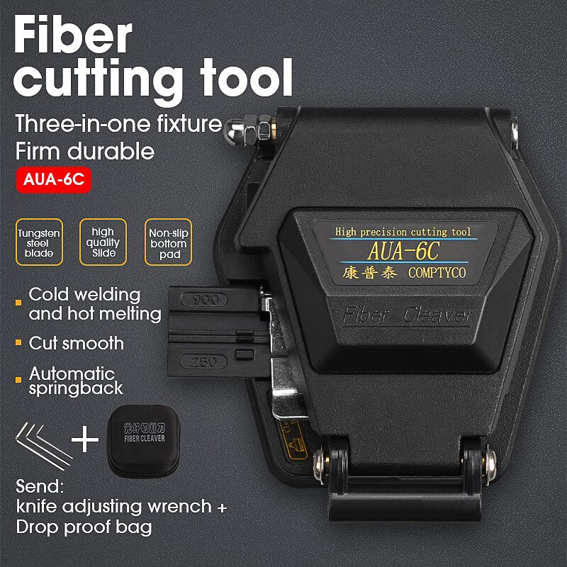 AUA-6C Fiber cleaver Cable Cutting Knife FTTT Fiber Optic Knife Tools Cutter High Precision Cleavers 16 Surface Blade: AUA-6C